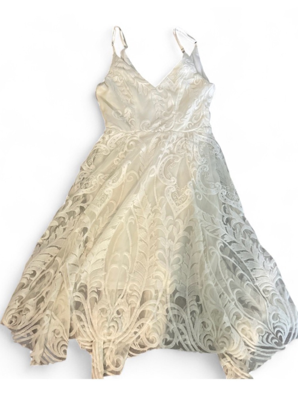 HELLO MOLLY: Girls' White Lace A-Line Dress